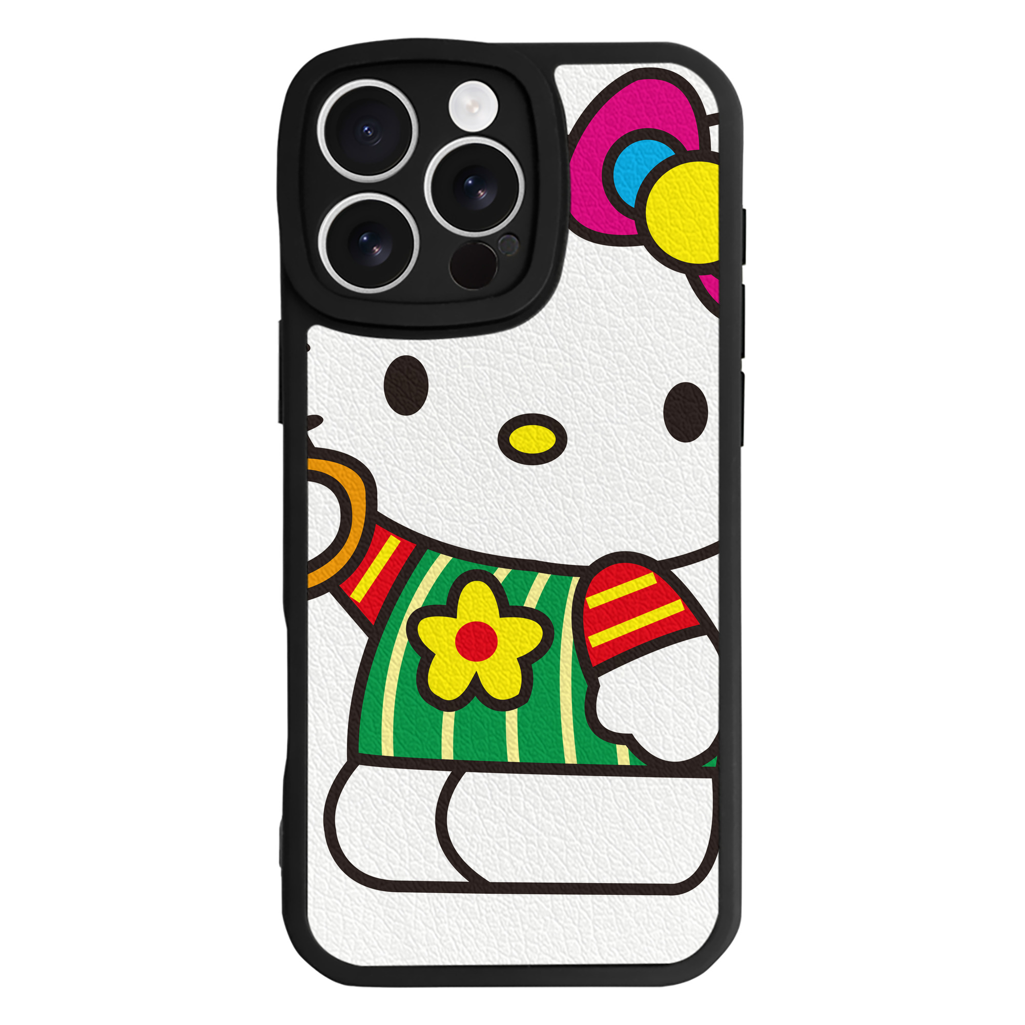 （画像用） Hello Kitty ハローキティ 【iPhone 16シリーズ対応】シリコンスマホケース（レザー調） 材質：シリコン